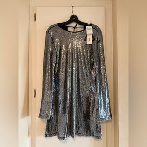 Rare London Shimmering Silver Sequin Dress